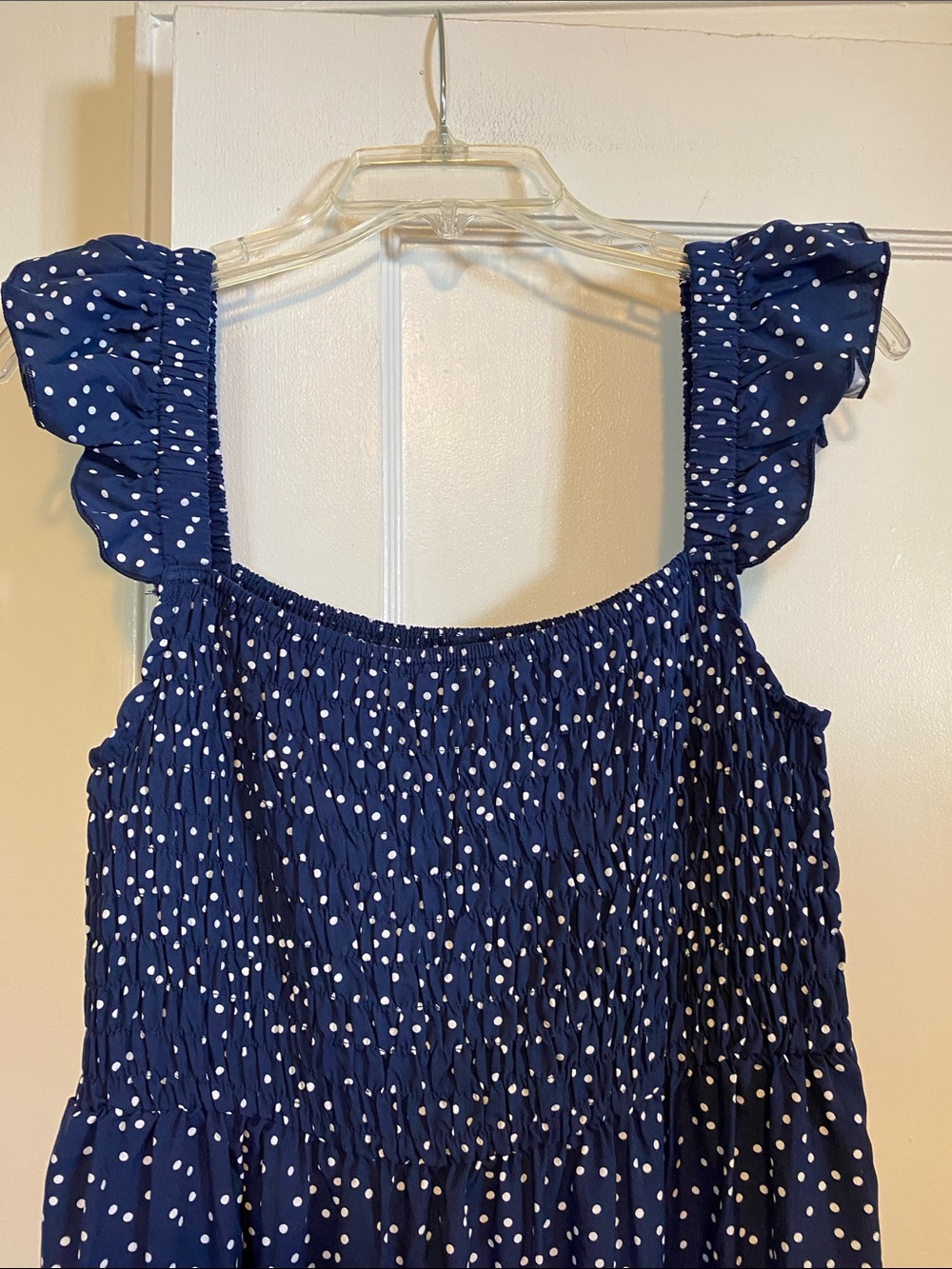 NWOT FAPPAREL navy blue and white polka dot dress size size L - Picture 6 of 16